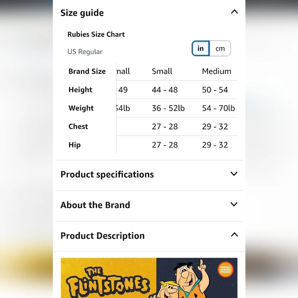 NWT The Flintstones Dino Costume Small - Picture 2 of 2